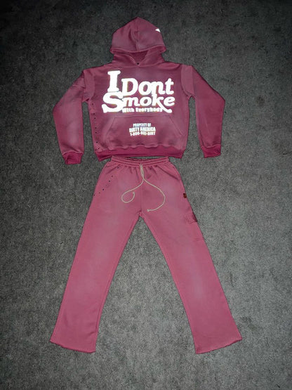 Pink #IDontSmokeWithEverybody Vintage Wash (Hoodie)