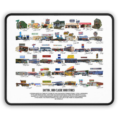 Gaming Mouse Pad — Dayton, Ohio Classic Hood Stores Illustrated Map