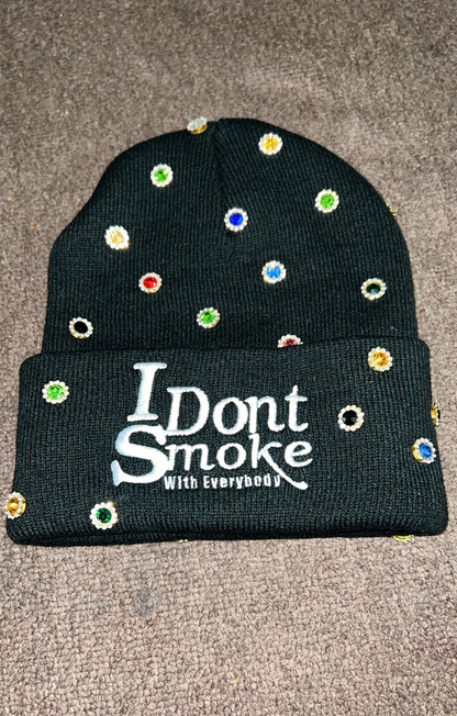 [**EXCLUSIVE**] #IDontSmokeWithEverybody Beanie (Embroidered) - Black & White