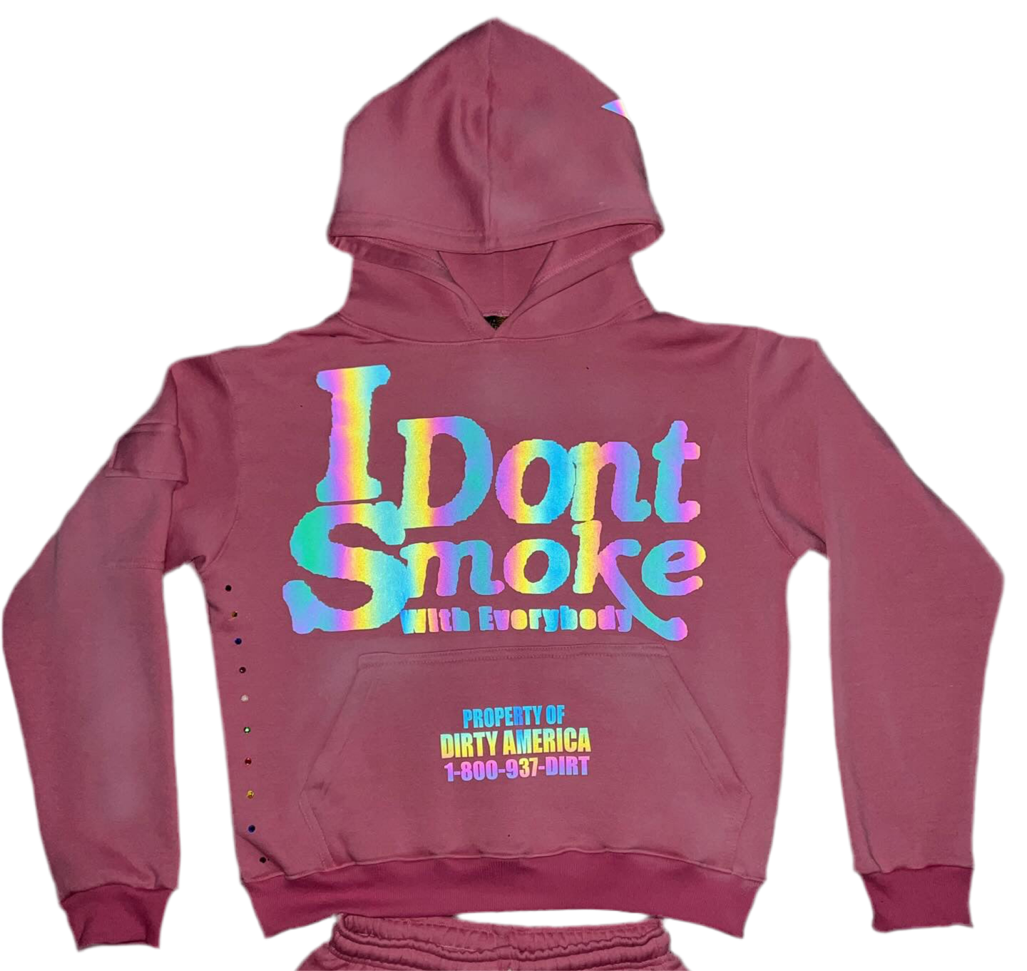 Pink #IDontSmokeWithEverybody Vintage Wash (Hoodie)