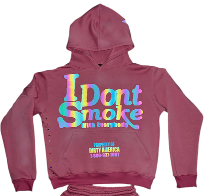 Pink #IDontSmokeWithEverybody Vintage Wash (Hoodie)