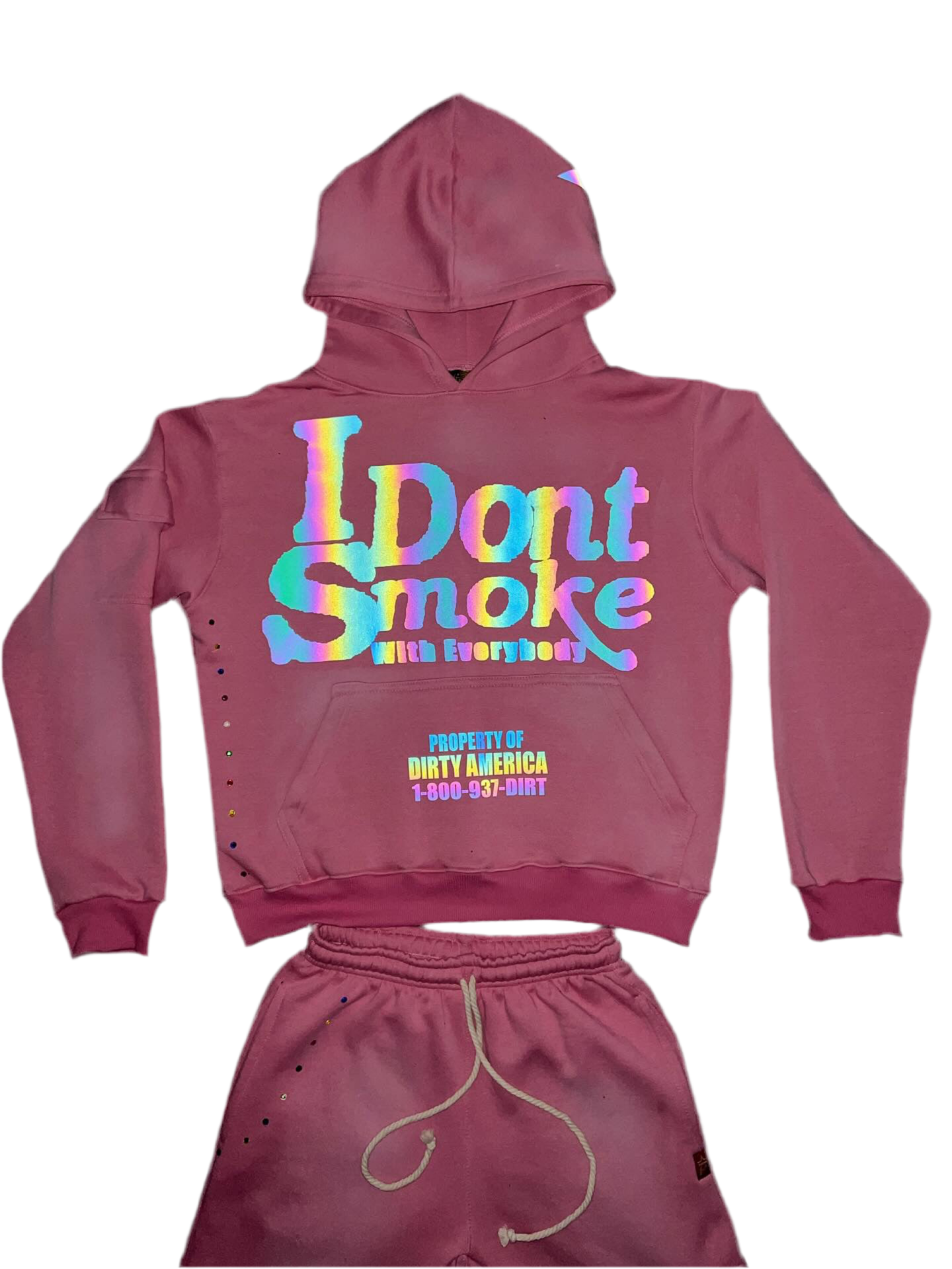 Pink #IDontSmokeWithEverybody Vintage Wash (Hoodie)