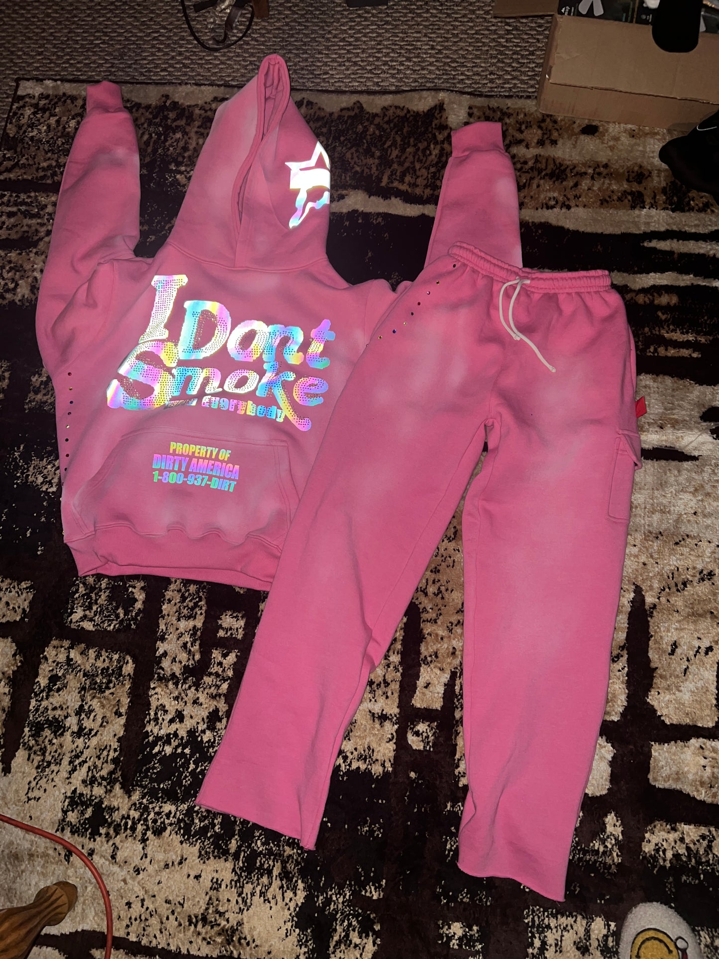 Pink #IDontSmokeWithEverybody Vintage Wash (Hoodie)