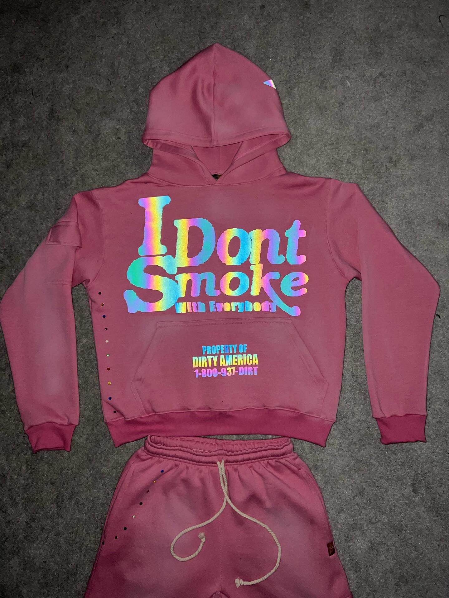 Pink #IDontSmokeWithEverybody Vintage Wash (Hoodie)