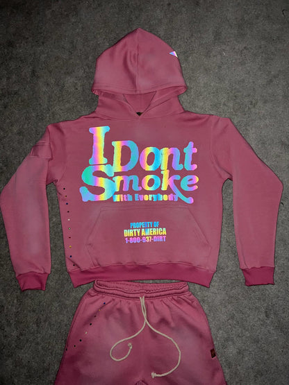 Pink #IDontSmokeWithEverybody Vintage Wash (Hoodie)