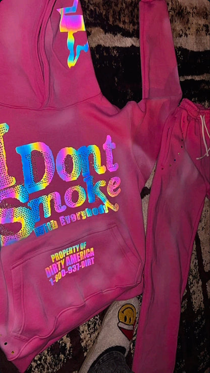 Pink #IDontSmokeWithEverybody Vintage Wash (Hoodie)