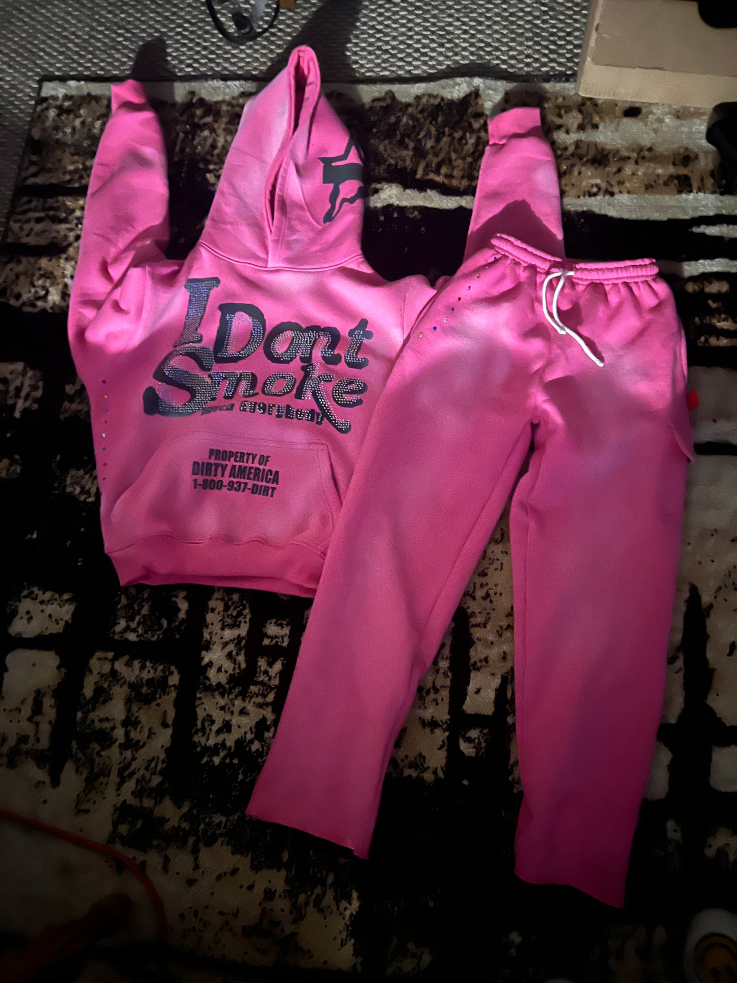 Pink #IDontSmokeWithEverybody Vintage Wash (Hoodie)