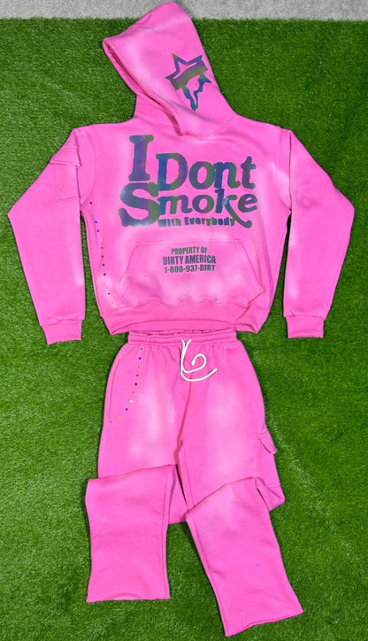 Pink #IDontSmokeWithEverybody Vintage Wash (Hoodie)