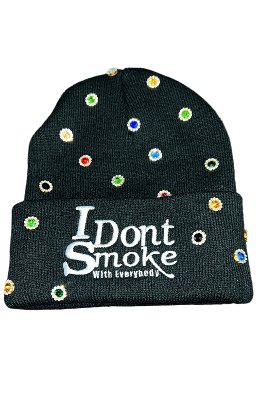 [**EXCLUSIVE**] #IDontSmokeWithEverybody Beanie (Embroidered) - Black & White