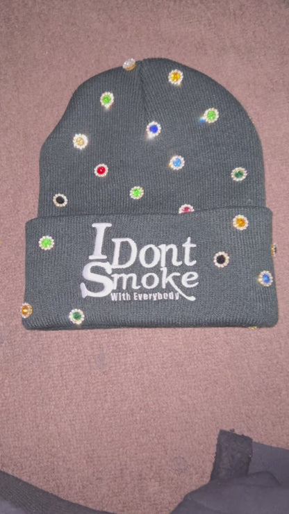 [**EXCLUSIVE**] #IDontSmokeWithEverybody Beanie (Embroidered) - Black & White